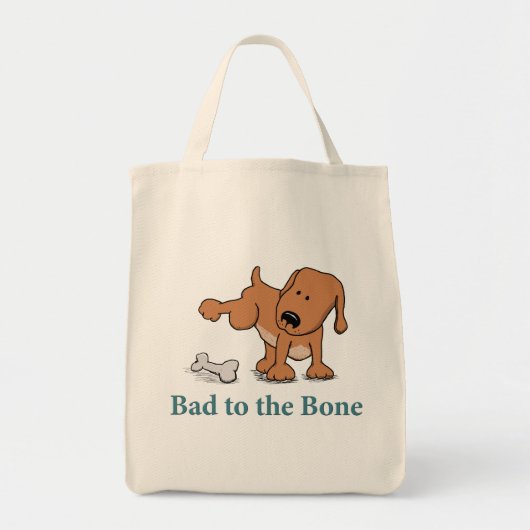 Funny Bad to Bone Dog Tote Bag (Voorkant)