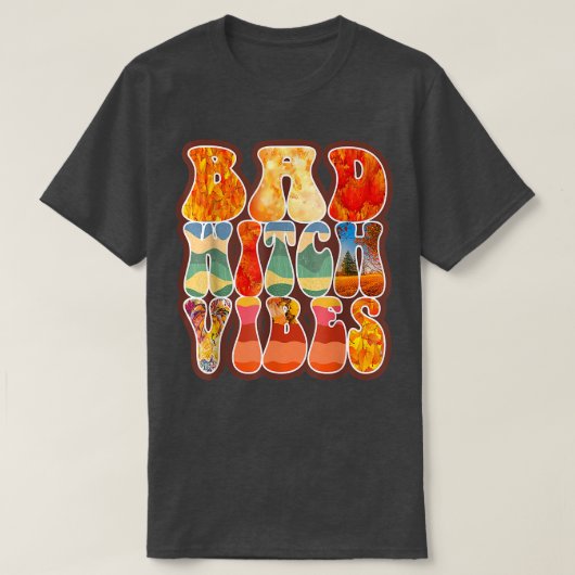 Funny Bad Witch Vibes Witch Halloween voor Man Wom T-shirt (Design voorkant)