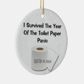 Funny Bad Year Toilet Paper 2020 met Kerstmis Keramisch Ornament (Rechts)