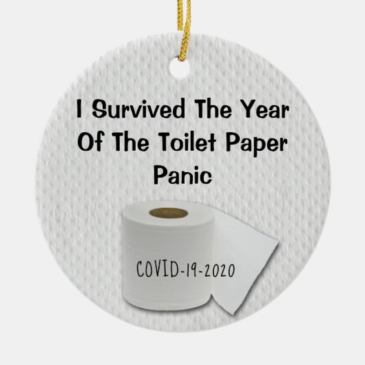 Funny Bad Year Toilet Paper 2020 met Kerstmis Keramisch Ornament (Voorkant)