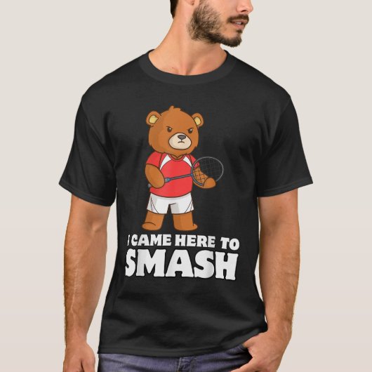 Funny Badminton Competitive Bear Player Smasher  T-shirt (Voorkant)