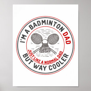 Funny Badminton Dad Shirt Mannen Badminton Speler Poster