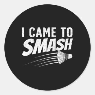 Funny Badminton Design for Men Women Kinder Badmin Ronde Sticker