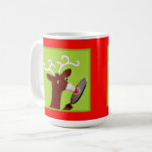 Funny Badminton Kerstmis Koffie Mok (Voorkant links)
