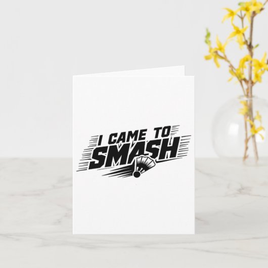Funny Badminton Player Humor Smash Shuttle 1 Kaart (Gele Bloem)