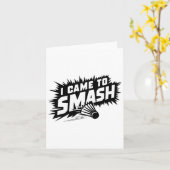 Funny Badminton Player Humor Smash Shuttle Kaart (Gele Bloem)