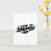 Funny Badminton Player Humor Smash Shuttle Kaart (Gele Bloem)