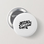 Funny Badminton Player Humor Smash Shuttle Ronde Button 5,7 Cm (Voorkant /achterkant)