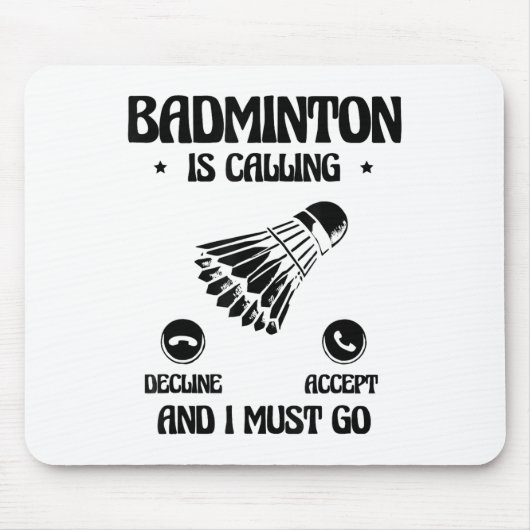 Funny Badminton Player Love Shuttle Design 2  Muismat (Voorkant)