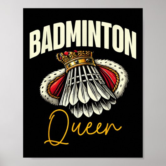 Funny Badminton Player Love Shuttle Design  Poster (Voorkant)