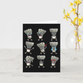 Funny Badminton Shuttle Player Design Mannen Dames Kaart (Gele Bloem)