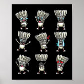 Funny Badminton Shuttle Player Design Mannen Dames Poster (Voorkant)