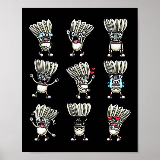 Funny Badminton Shuttle Player Design Mannen Dames Poster (Voorkant)