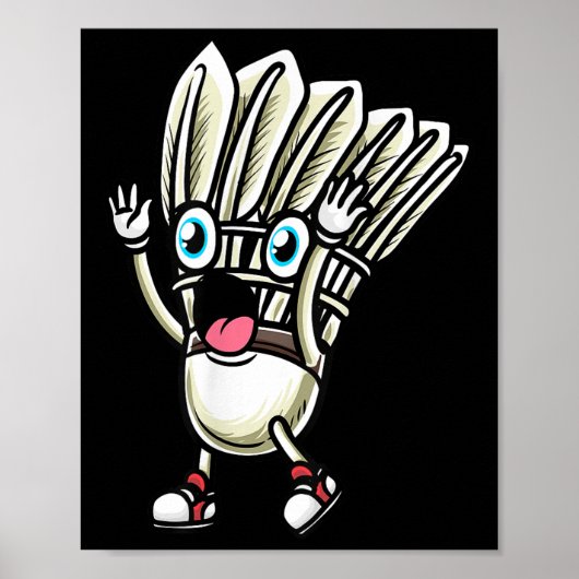 Funny Badminton Shuttle Player Design Men Women _8 Poster (Voorkant)