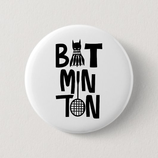 Funny Badminton Shuttle Ronde Button 5,7 Cm (Voorkant)