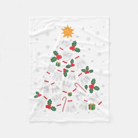 Funny Badminton Xmas Tree Lights Santa Men Women C Fleece Deken (Voorkant)