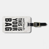 Funny Bag Attentie Masculine Marble Bagagelabel (Voorkant horizontaal)