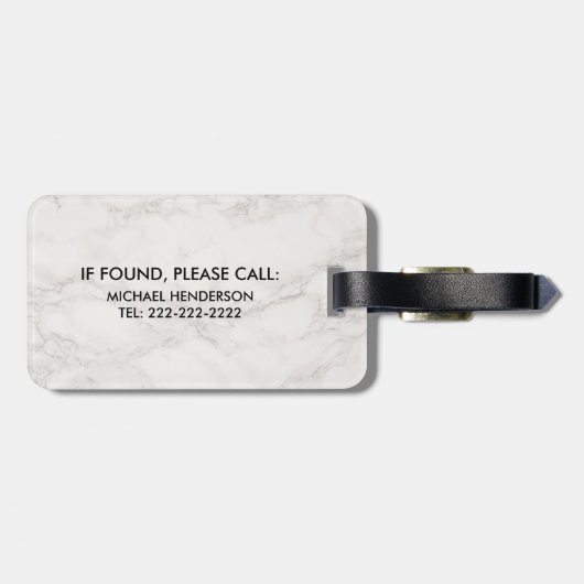 Funny Bag Attentie Masculine Marble Bagagelabel (Achterkant horizontaal)