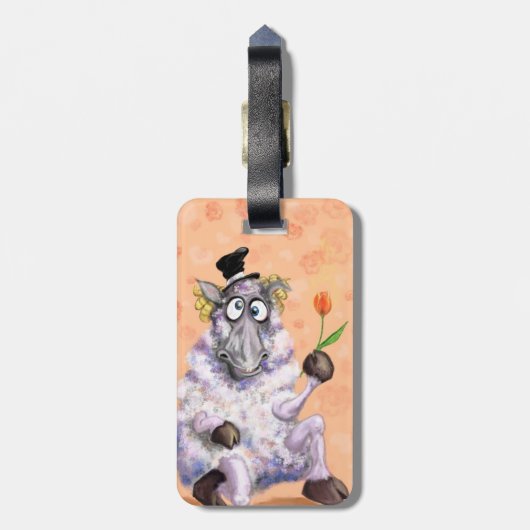 Funny Bagagelabel Ram met ventilator (Achterkant verticaal)