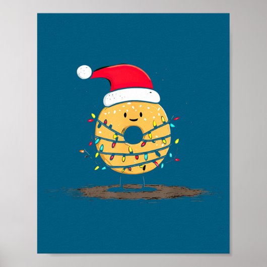 Funny Bagel Christmas Graphics Lights Lover  Poster (Voorkant)