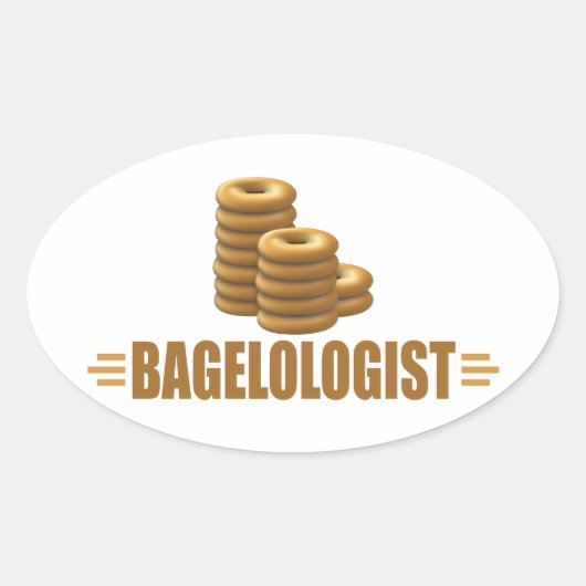 Funny Bagels Ovale Sticker (Voorkant)