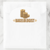 Funny Bagels Ovale Sticker (Tas)