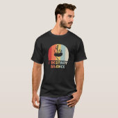 Funny Bagpipe Player I DESTROY SILENCE Bagpiper Gi T-shirt (Voorkant volledig)