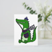Funny Bagpipe Plays Alligator Briefkaart (Staand voorkant)