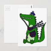 Funny Bagpipe Plays Alligator Briefkaart (Voorkant / Achterkant)