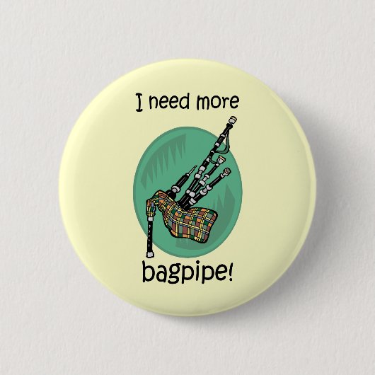 Funny bagpipe ronde button 5,7 cm (Voorkant)