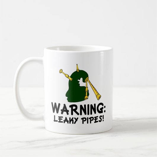 Funny Bagpiper Warning Leaky Pipes Gift Koffiemok (Links)