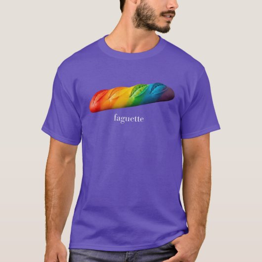 Funny Baguette Rainbow Faguette LGBTQ Pride Month  T-shirt (Voorkant)