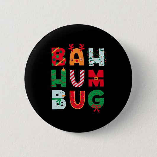 Funny Bah Humbug Holiday  Ronde Button 5,7 Cm (Voorkant)
