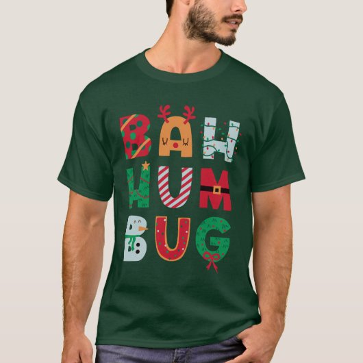 Funny Bah Humbug Holiday T-shirt (Voorkant)