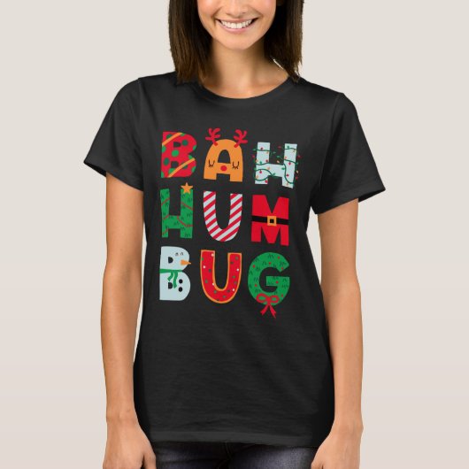 Funny Bah Humbug Holiday  T-shirt (Voorkant)