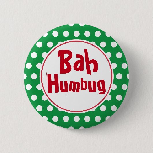 Funny Bah Humbug Kerst Button Pin (Voorkant)