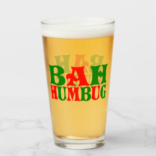 Funny Bah humbug kerstfeestdag Glas