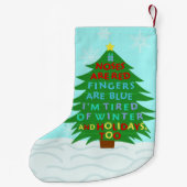 Funny Bah Humbug-kerstgedicht Kleine Kerstsok (Achterkant)