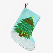 Funny Bah Humbug-kerstgedicht Kleine Kerstsok (Voorkant (Hangend))