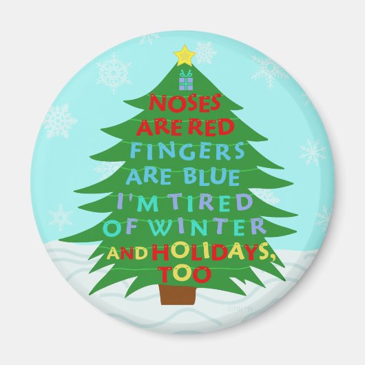 Funny Bah Humbug-kerstgedicht Magneet (Voorkant)