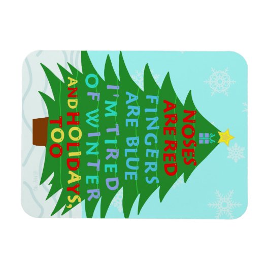 Funny Bah Humbug-kerstgedicht Magneet (Horizontaal)