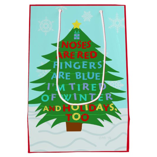 Funny Bah Humbug-kerstgedicht Medium Cadeauzakje (Achterkant)