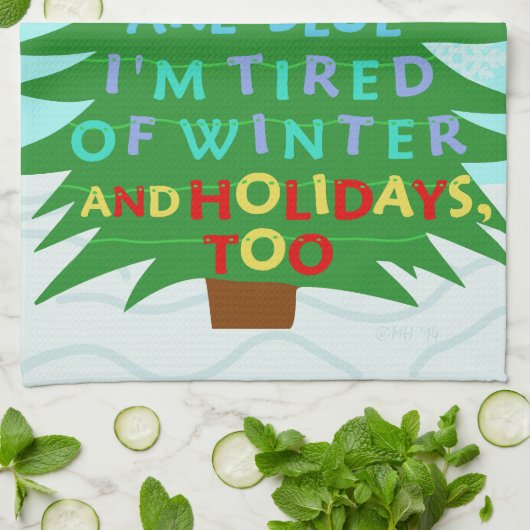 Funny Bah Humbug-kerstgedicht Theedoek (Gevouwen)