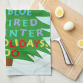 Funny Bah Humbug-kerstgedicht Theedoek (Quarter Fold)