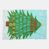 Funny Bah Humbug-kerstgedicht Theedoek (Horizontaal)
