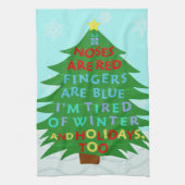 Funny Bah Humbug-kerstgedicht Theedoek (Verticaal)