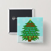 Funny Bah Humbug-kerstgedicht Vierkante Button 5,1 Cm (Voorkant /achterkant)