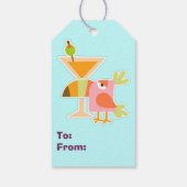 Funny Bah Humbug Toucan Bird Martini Kersti Cadeaulabel (Achterkant)