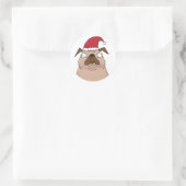Funny Bah Humpug Santa Pug Kerst stickers (Tas)
