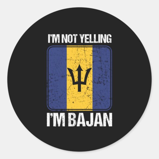 Funny Bajan Barbadian Accent Ik wil me niet schele Ronde Sticker (Voorkant)